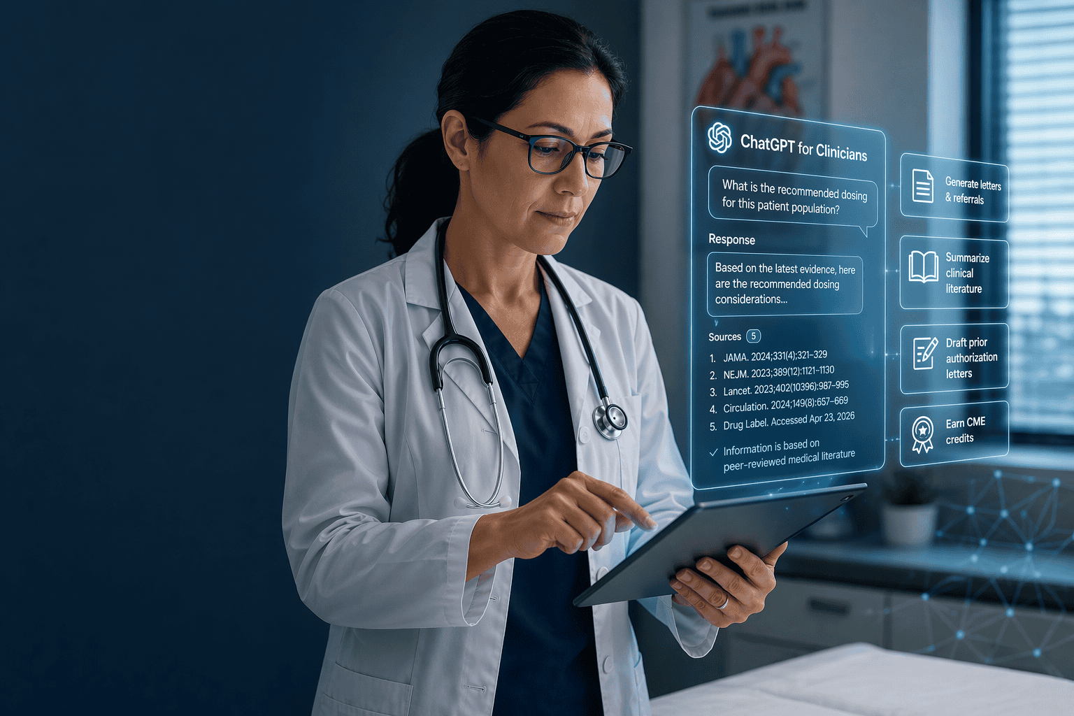 Futuristic medical tech interface in use